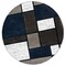World Rug Gallery Contemporary Modern Boxes Design Soft Area Rug 6'6'' Round Navy 106NAVY6RND - alternate 1